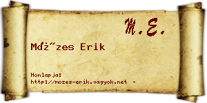 Mózes Erik névjegykártya