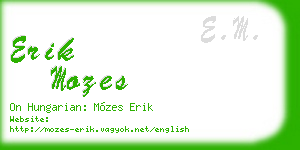 erik mozes business card
